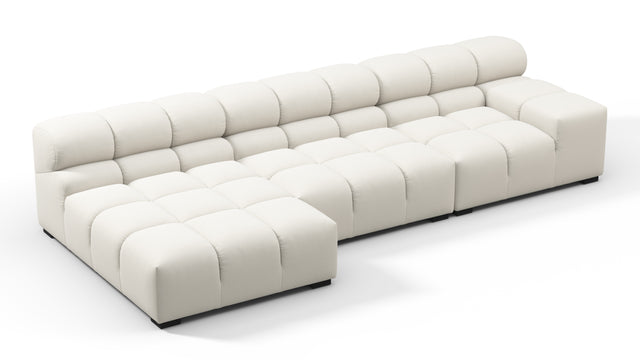 Tufty - Tufty Sectional, Small, Left Chaise, Oatmeal Brushed Weave