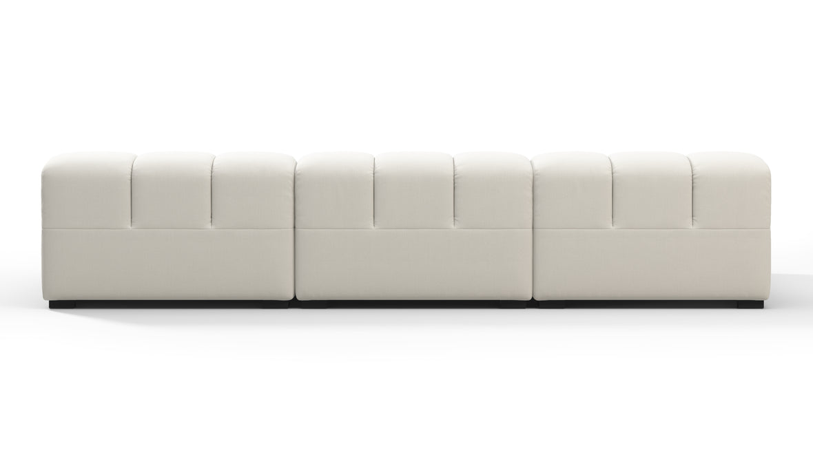 Tufty - Tufty Sectional, Small, Left Chaise, Oatmeal Brushed Weave