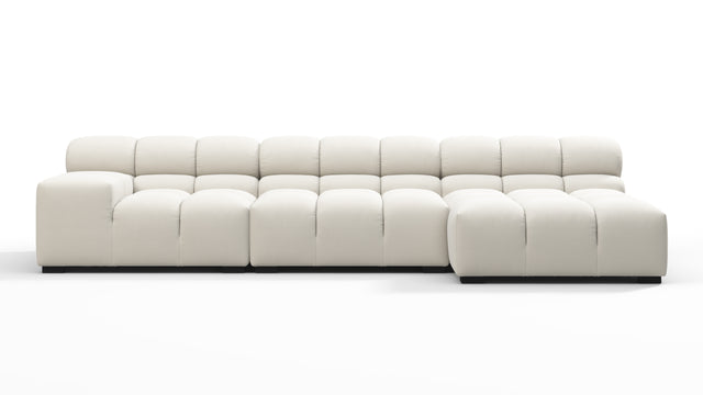 Tufty - Tufty Sectional, Small, Right Chaise, Oatmeal Brushed Weave