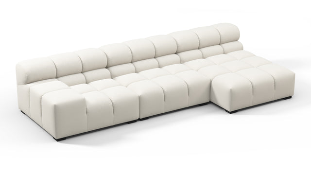 Tufty - Tufty Sectional, Small, Right Chaise, Oatmeal Brushed Weave