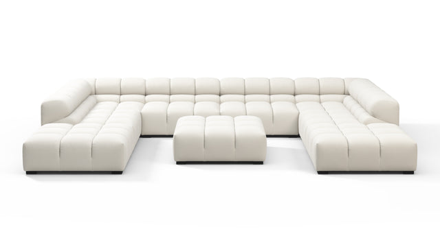 Tufty - Tufty Sectional, U Shape, Oatmeal Brushed Weave