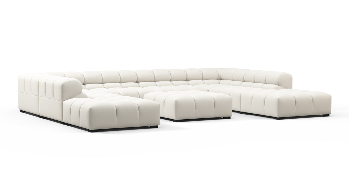 Tufty - Tufty Sectional, U Shape, Oatmeal Brushed Weave