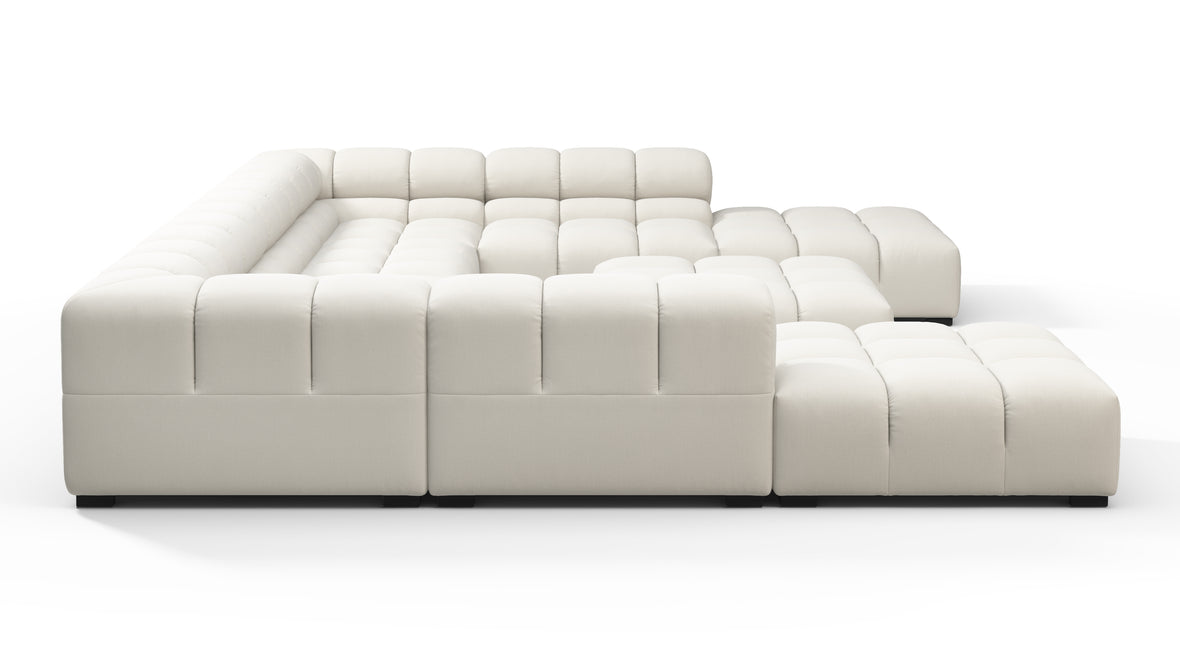 Tufty - Tufty Sectional, U Shape, Oatmeal Brushed Weave