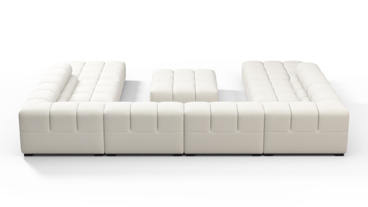 Tufty - Tufty Sectional, U Shape, Oatmeal Brushed Weave