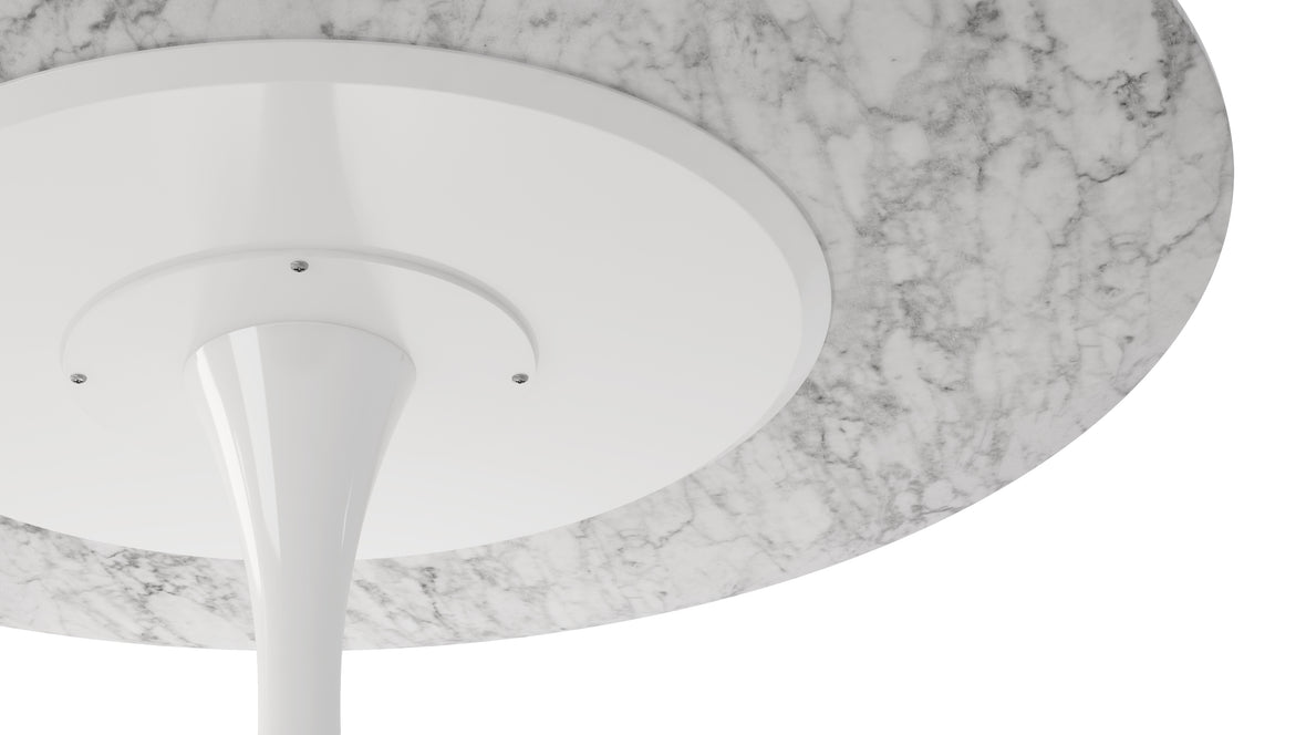 Aarhus - Aarhus Round Dining Table, Carrara Marble, 47in