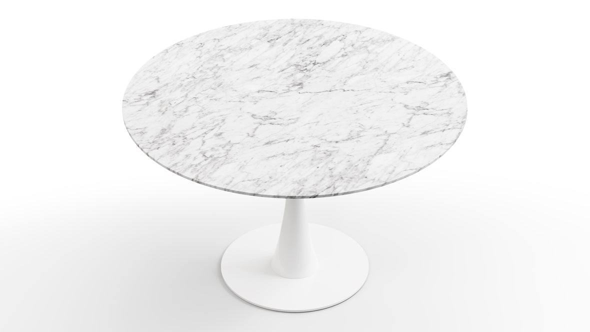Aarhus - Aarhus Round Dining Table, Carrara Marble, 47in