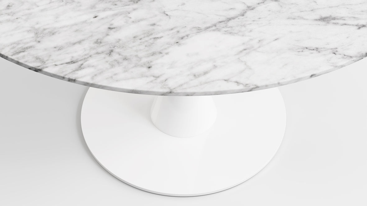 Aarhus - Aarhus Round Dining Table, Carrara Marble, 47in