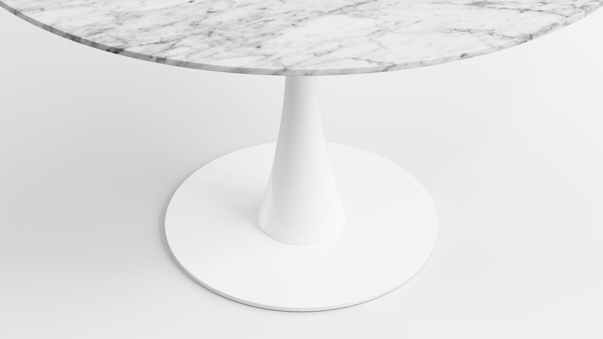 Aarhus - Aarhus Round Dining Table, Carrara Marble, 47in