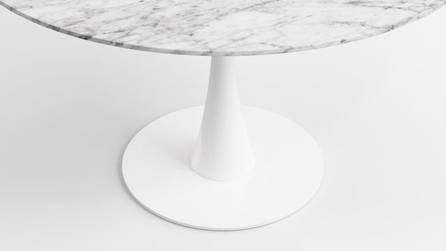 Aarhus - Aarhus Round Dining Table, Carrara Marble, 47in