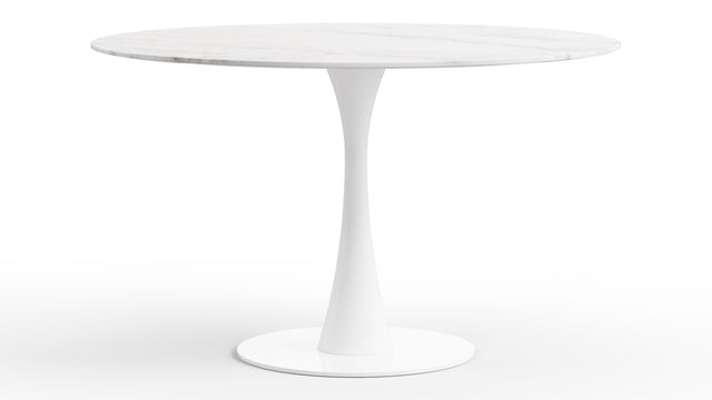 Aarhus - Aarhus Round Dining Table, Calacatta Marble, 47in
