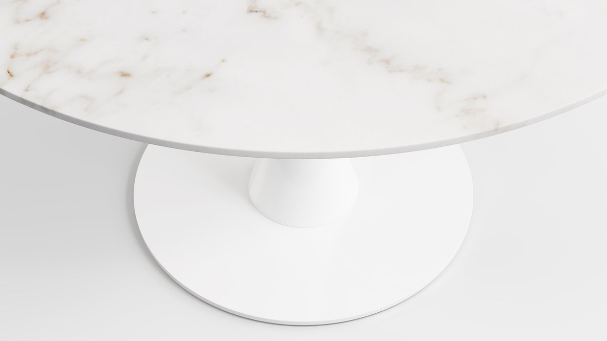 Aarhus - Aarhus Round Dining Table, Calacatta Marble, 47in