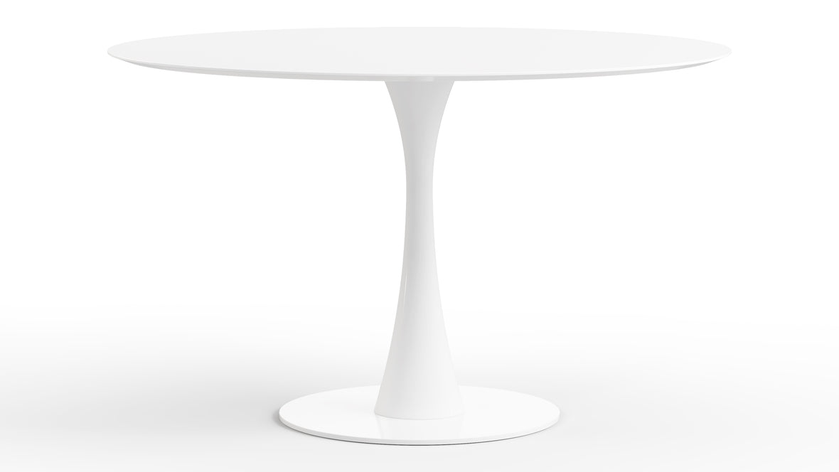 Aarhus - Aarhus Round Dining Table, White Lacquer, 47in