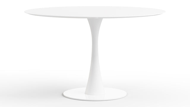 Aarhus - Aarhus Round Dining Table, White Lacquer, 47in