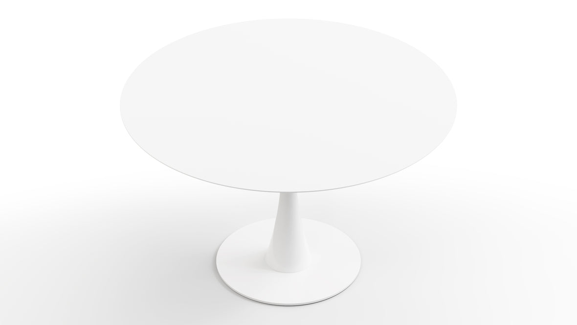 Aarhus - Aarhus Round Dining Table, White Lacquer, 47in