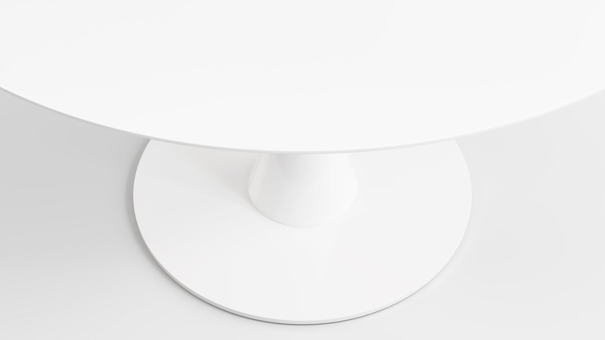 Aarhus - Aarhus Round Dining Table, White Lacquer, 47in