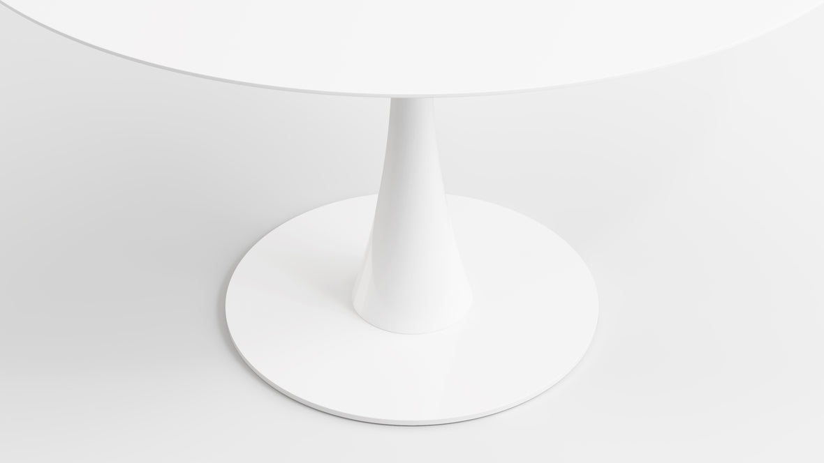 Aarhus - Aarhus Round Dining Table, White Lacquer, 47in