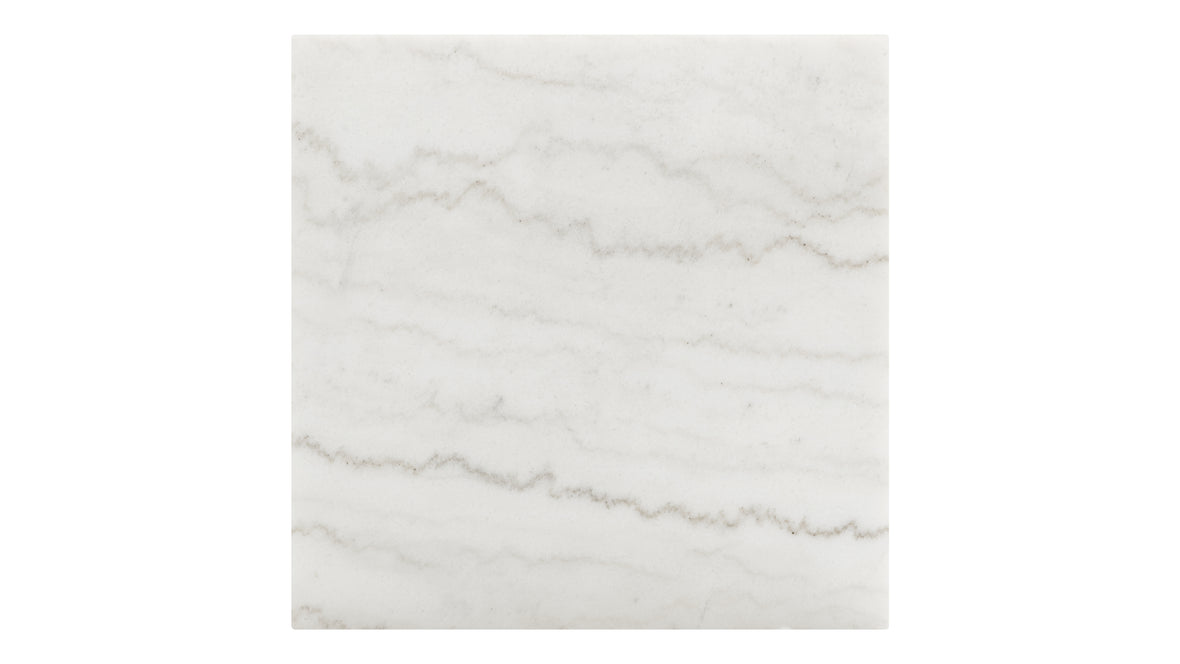 Plinth - Plinth Short Side Table, White Marble