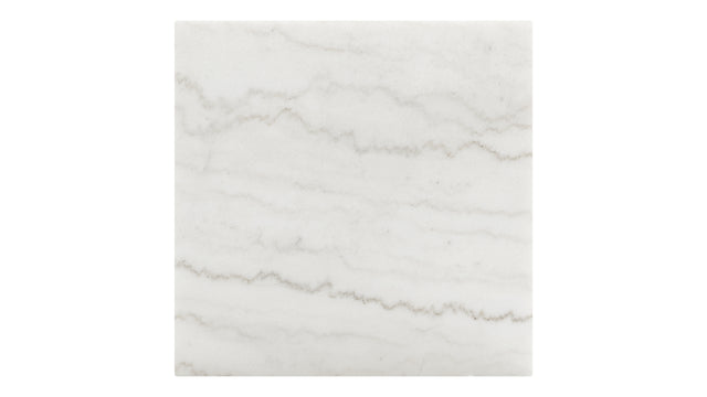 Plinth - Plinth Short Side Table, White Marble