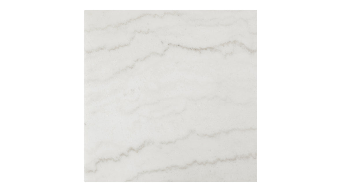 Plinth - Plinth Short Side Table, White Marble