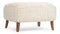 Cabana - Cabana Ottoman, White Long Hair Sherpa and Walnut