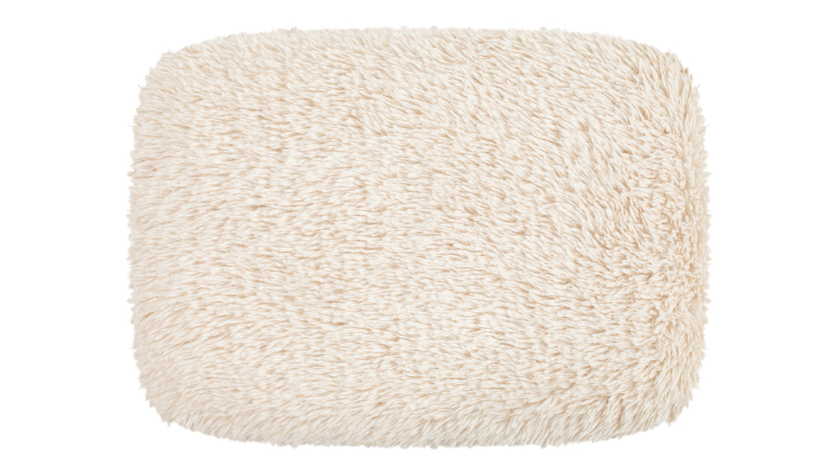 Cabana - Cabana Ottoman, White Long Hair Sherpa and Walnut