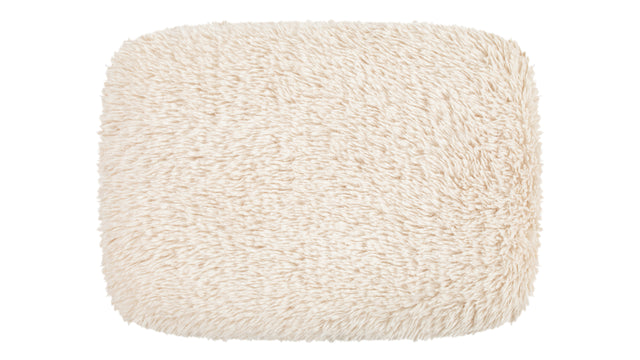 Cabana - Cabana Ottoman, White Long Hair Sherpa and Walnut