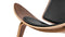 Shell - Wegner Shell Lounge Chair, Deep Black Vegan Leather and Walnut