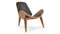 Shell - Wegner Shell Lounge Chair, Deep Black Vegan Leather and Walnut