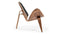 Shell - Wegner Shell Lounge Chair, Deep Black Vegan Leather and Walnut