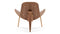 Shell - Wegner Shell Lounge Chair, Deep Black Vegan Leather and Walnut