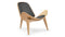 Shell - Wegner Shell Lounge Chair, Deep Black Vegan Leather and Oak