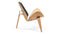 Shell - Wegner Shell Lounge Chair, Deep Black Vegan Leather and Oak