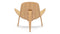 Shell - Wegner Shell Lounge Chair, Deep Black Vegan Leather and Oak