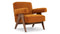 Jeanneret Lounge Chair - Pierre Jeanneret Lounge Chair, Orange Luxe Velvet