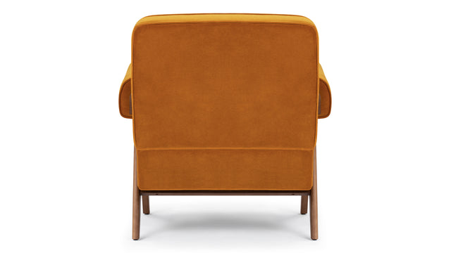 Jeanneret Lounge Chair - Pierre Jeanneret Lounge Chair, Orange Luxe Velvet