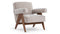 Jeanneret Lounge Chair - Pierre Jeanneret Lounge Chair, Oyster Luxe Velvet
