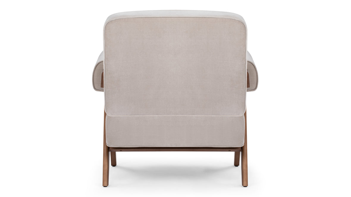 Jeanneret Lounge Chair - Pierre Jeanneret Lounge Chair, Oyster Luxe Velvet
