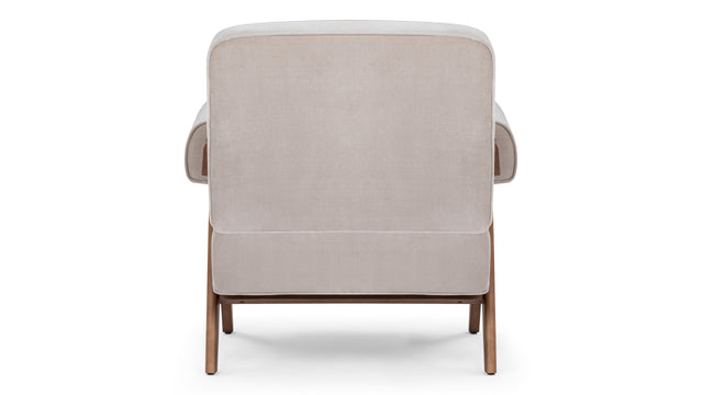 Jeanneret Lounge Chair - Pierre Jeanneret Lounge Chair, Oyster Luxe Velvet