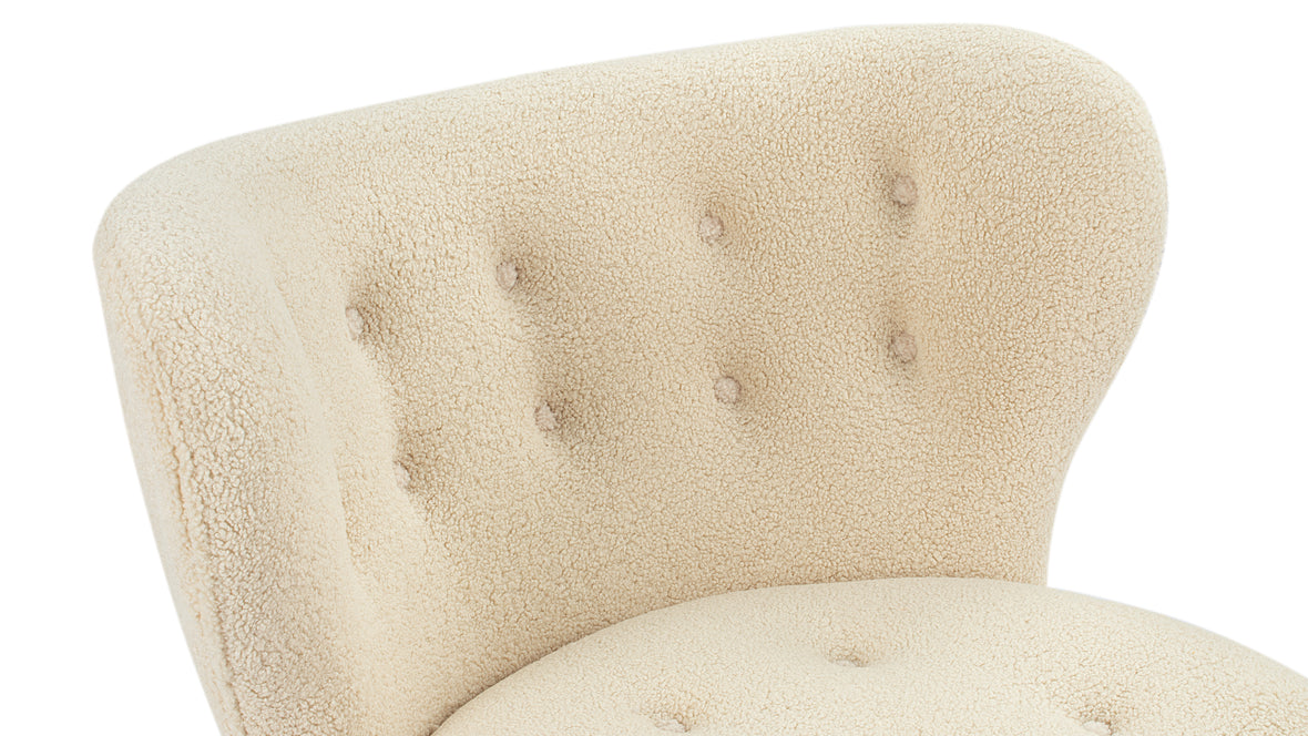 Petra - Petra Chair, White Short Hair Sherpa