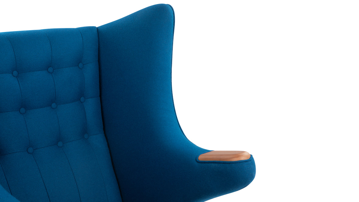 Papa Bear - Papa Bear Lounge Chair, Indigo Blue Wool
