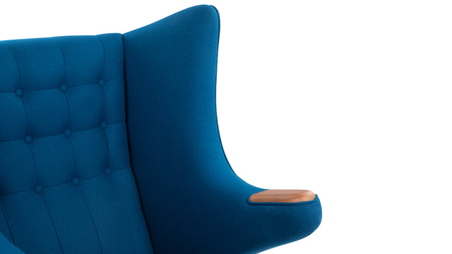 Papa Bear - Papa Bear Lounge Chair, Indigo Blue Wool