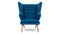 Papa Bear - Papa Bear Lounge Chair, Indigo Blue Wool