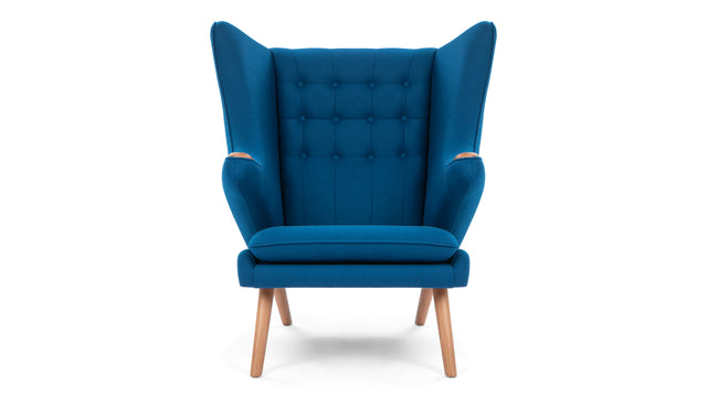 Papa Bear - Papa Bear Lounge Chair, Indigo Blue Wool