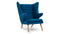 Papa Bear - Papa Bear Lounge Chair, Indigo Blue Wool