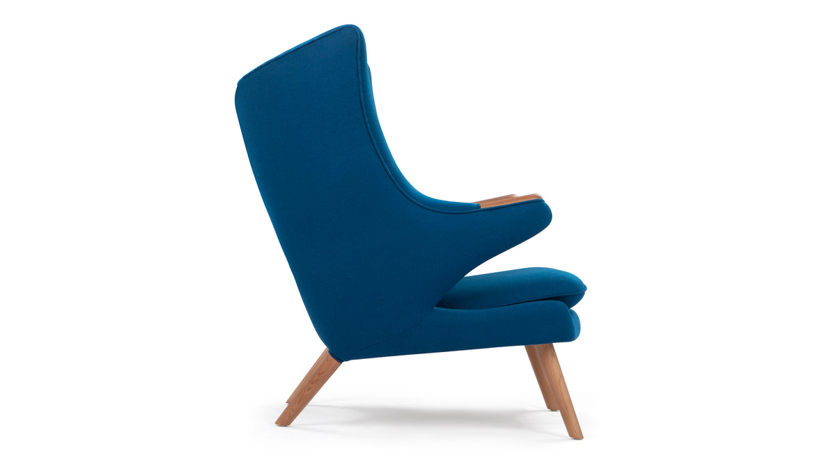Papa Bear - Papa Bear Lounge Chair, Indigo Blue Wool