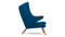 Papa Bear - Papa Bear Lounge Chair, Indigo Blue Wool