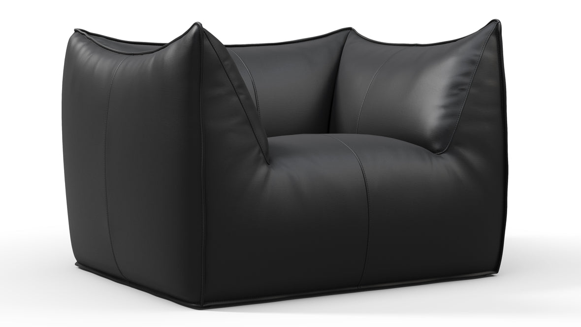 Bambole - Mario Bellini Bambole Lounge Chair, Vintage Black Vegan Leather