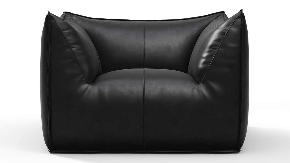 Bambole - Mario Bellini Bambole Lounge Chair, Midnight Black Premium Leather