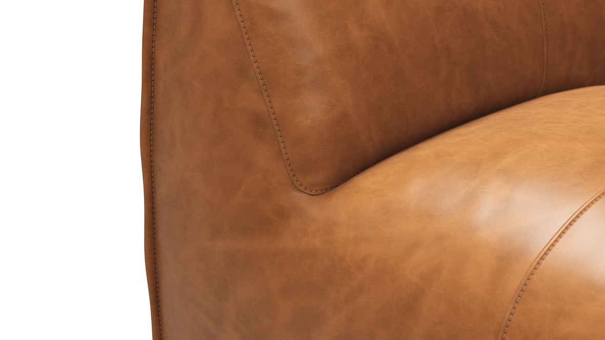 Bambole - Mario Bellini Bambole Lounge Chair, Distressed Brown Premium Leather