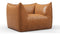 Bambole - Mario Bellini Bambole Lounge Chair, Distressed Brown Premium Leather